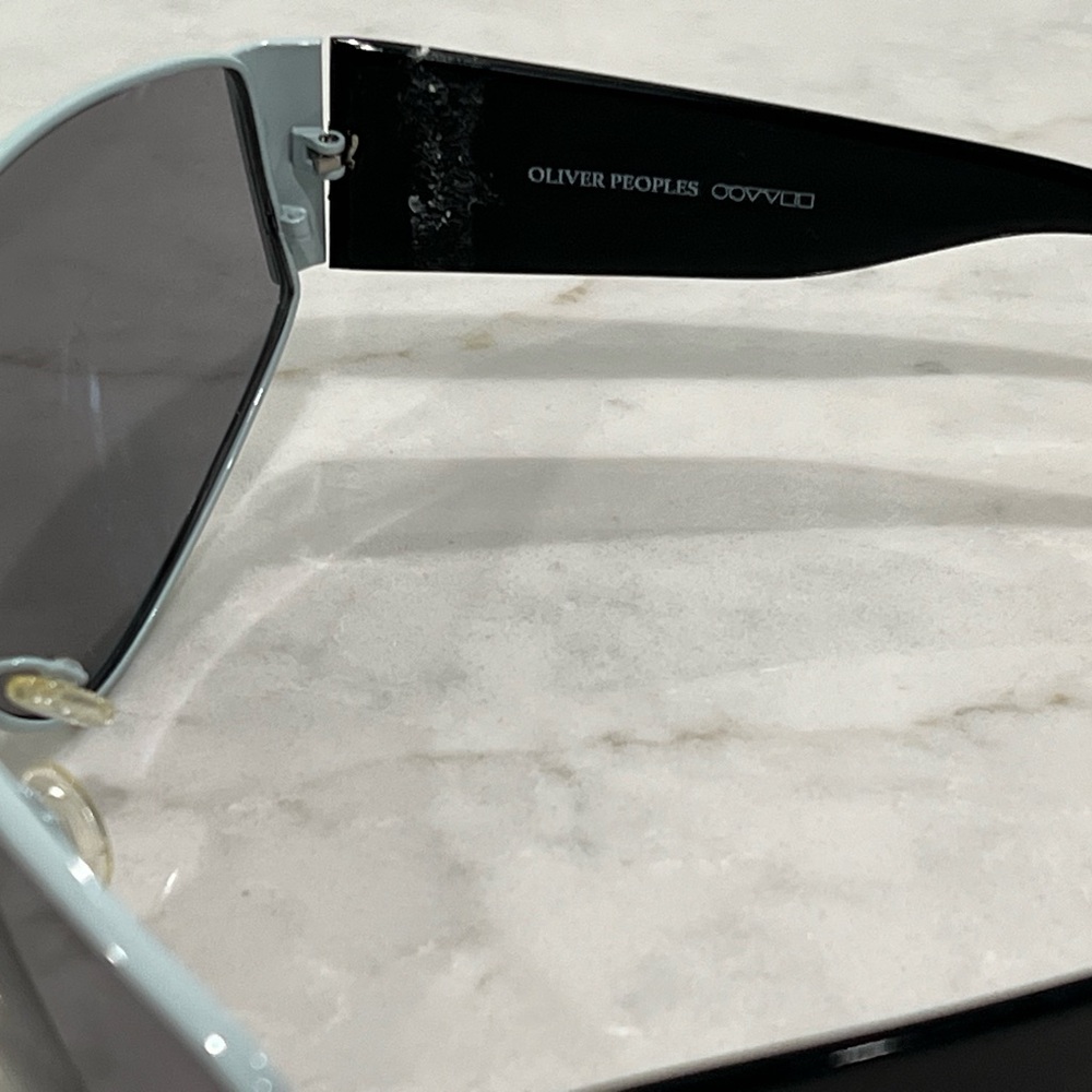 Oliver Peoples Shield Sunglasses in Light Blue and Gray - Picture 4 of 6